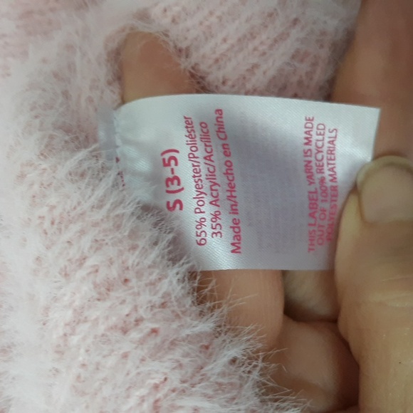 NOBO Pastel Pink Fuzzy Pullover Sweater Soft Cozy NWOT Rhinestones Hearts sz S - Picture 8 of 8